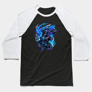 Blue Motorcycle Baseball T-Shirt